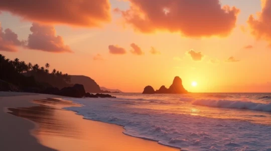 Beachfront sunsets