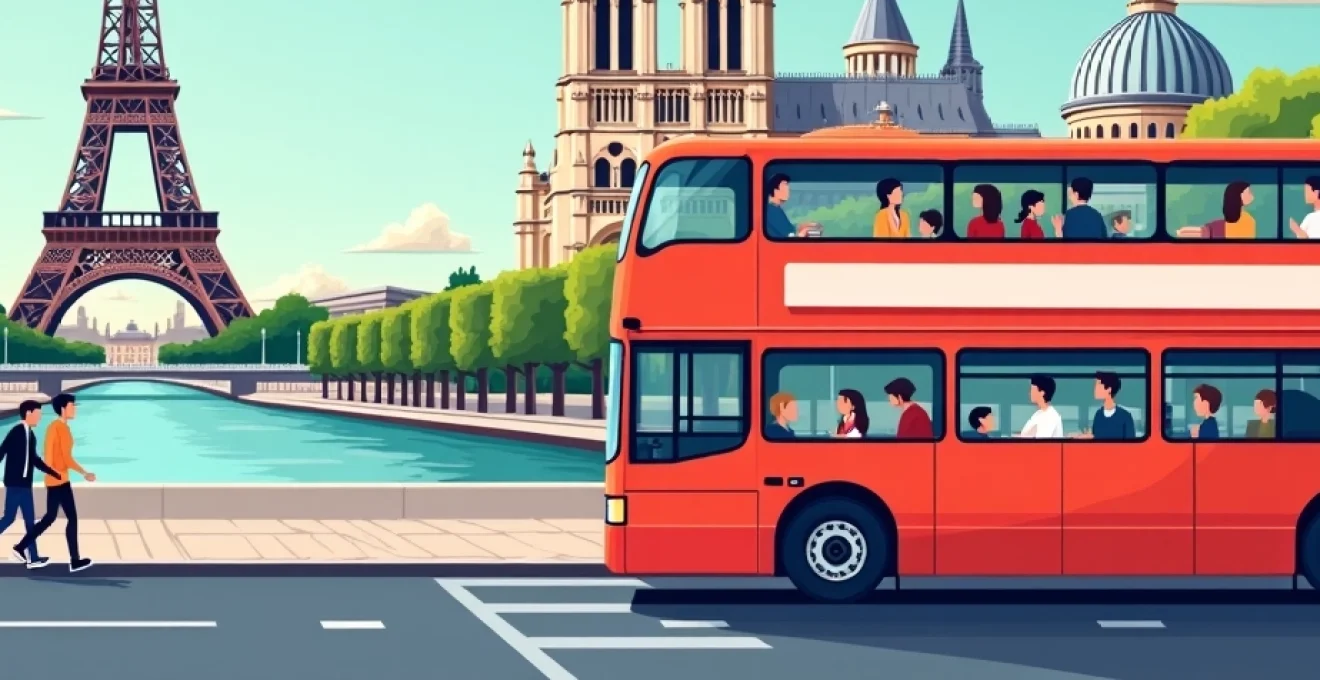 Paris open-top bus tour