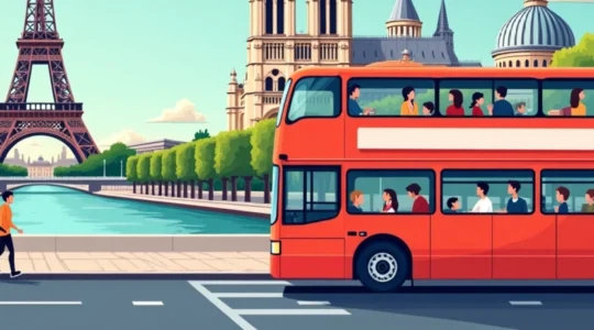 Paris open-top bus tour